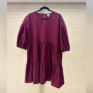 NWT A New Day Target Boho Burgundy Tiered Dress XL